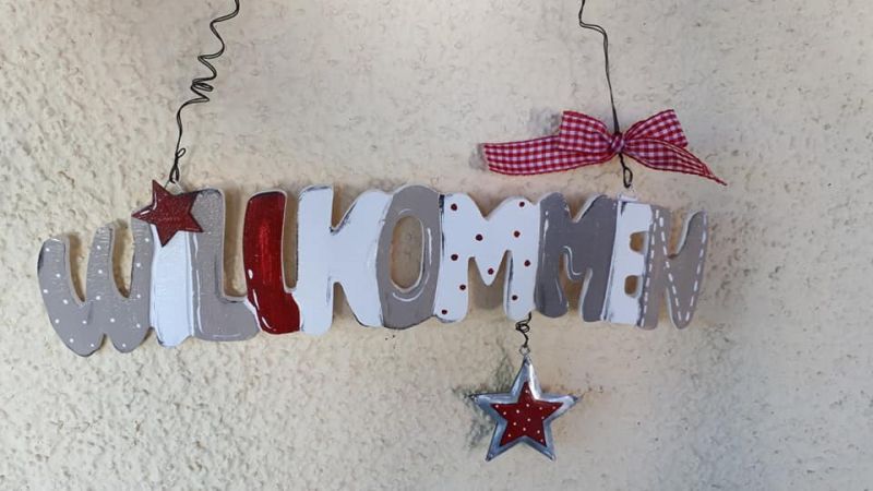 Türschild * Willkommen * Stern